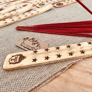 Handmade Wooden Incense Holder Boho Engraved Design, 7 of 12