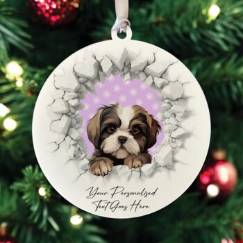 Personalised Christmas Shih Tzu Break Through, 3 of 10