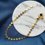 Golden Brass Fan Charm Thin Slim Foot Payal Anklet, thumbnail 5 of 6