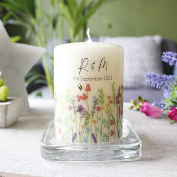 Floral Personalised Anniversary Or Wedding Candle, 8 of 9