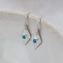 Sterling Silver Diamond And Turquoise Charm Earrings, thumbnail 2 of 5