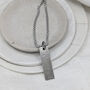 Fingerprint Slim Tag Stainless Steel Necklace, thumbnail 2 of 6