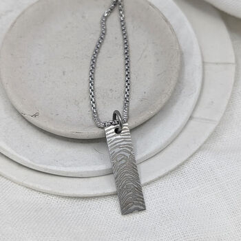 Fingerprint Slim Tag Stainless Steel Necklace, 2 of 6