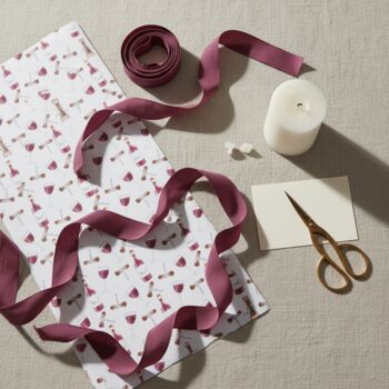 Red Wine Glass Wrapping Paper – Elegant And Sophisticated, 4 of 8