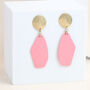 Frosted Clay And Gold Plated Earrings, thumbnail 1 of 5