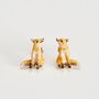 Enamel Fox Earrings, thumbnail 1 of 4