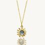 9ct Gold Sunflower Necklace With Blue Topaz, thumbnail 2 of 7