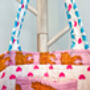 Handmade Pink Tiger Quilted Tote Bag, thumbnail 5 of 6