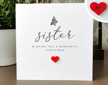 Christmas Card For Sister, To A Special Sister Christmas Card, Personalised Card For Sister, Handmade Card For Her, 2 of 4