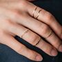 Five Piece Bohemian Slim Gold Plated Stackable Ring Set, thumbnail 2 of 7