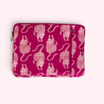 Laptop Or iPad Case | Pink Tiger Print D, 2 of 2