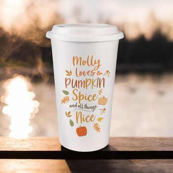 Personalised Pumpkin Spice Travel Mug, 4 of 6