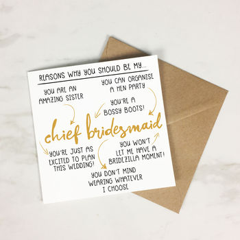 Personalised Be My Bridesmaid/Bridesman Wedding Card, 6 of 7