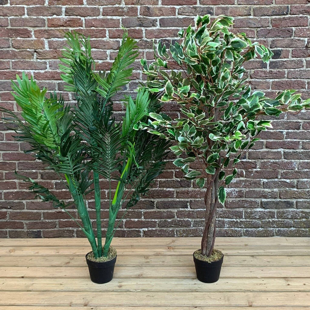 Artificial Palm And Ficus Tree Pair, 1 of 6
