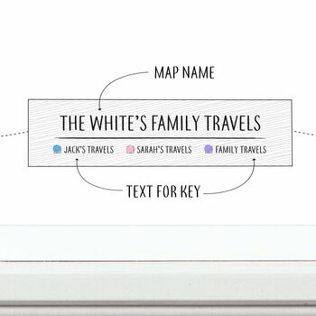 Personalised White Pinboard World Map, 4 of 12