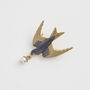 Swallow And Pearl Brooch, thumbnail 1 of 8