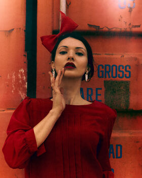 Sculptural Red Bow Fascinator 'Ava', 4 of 11