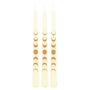 Set Of Three Off White Moon Phases Taper Dinner Candles, thumbnail 4 of 4