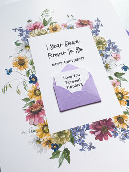 Personalised Floral Forever To Go Anniversary Card, 4 of 7