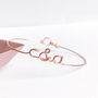 'You And Me' Initials 14k Rose Gold Filled Bangle, thumbnail 1 of 8