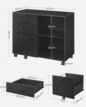 Three Drawer Filing Cabinet A4 Letter Size Documents, 11 of 12