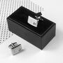 Personalised Silver Plated Cufflinks With Crystal, thumbnail 5 of 7