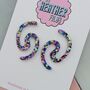 Squiggle Glitter Resin Earrings / Abstract Wavy Jewellery / Bold Colourful Jewellery / Dopamine Dressing Gift, thumbnail 7 of 12