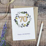 Floral 70th Birthday Wooden Illustrated Card, thumbnail 1 of 2