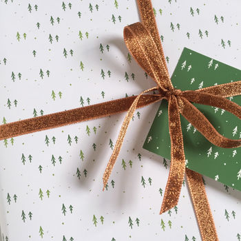 Tiny Christmas Trees Green Wrapping Paper, 12 of 12