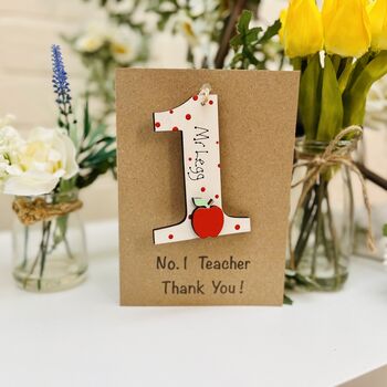 Personalised Teacher's No. One Thank You Card Keepsake, 2 of 5