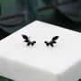 Black Cz Marquise Cluster Stud Earrings In Sterling Silver, thumbnail 1 of 12