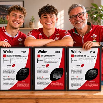 Personalised Wales Rugby Print – Custom Season Gift For Welsh Rugby Fans, 2 of 12