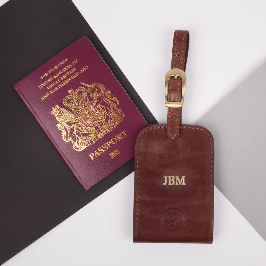 luxury leather luggage tags