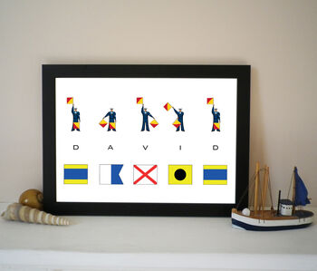 Personalised Signal And Semaphore Flags Name Print, 3 of 6