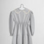 Light Grey Textured Cotton Hortensia Handmade Dress, thumbnail 1 of 3