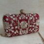 Maroon Handcrafted Rectangular Clutch Bag, thumbnail 3 of 9