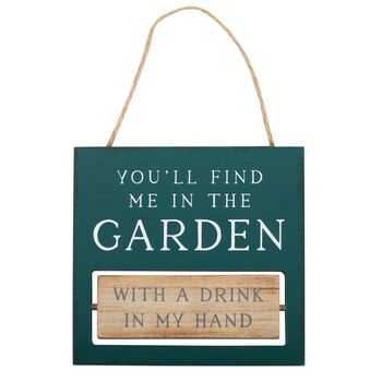You’ll Find Me In The Garden Reversible Hanging Sign, 2 of 5