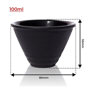 Black Tenshi Cast Iron Cup 100ml, 3 of 4