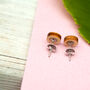 Inky Peacock Birch Hypoallergenic Tiny Stud Earrings, thumbnail 2 of 12