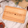 Personalised Wooden Heart And Names Chopping Board Gift, thumbnail 1 of 4