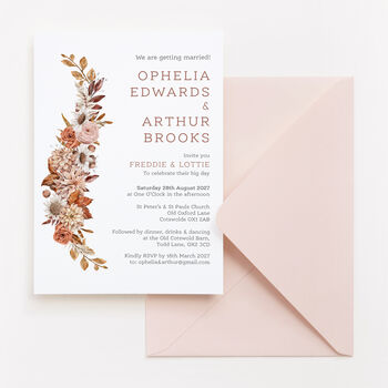 Wedding Invitation Autumnal Leaves, 3 of 6