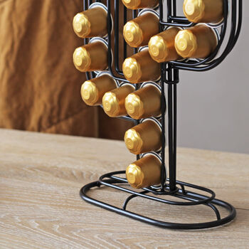 Cactus Coffee Pod Holder In Black And Gold, 4 of 8