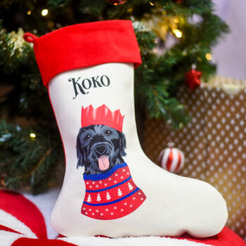 Personalised Deluxe Stuffed Dog Christmas Stocking, 12 of 12