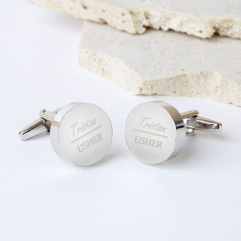 Personalised Grooms Party Wedding Cufflinks, 4 of 11