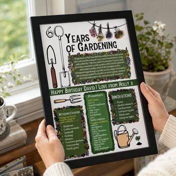 60th Birthday Gift For Gardeners Personalised Print, 3 of 10