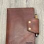 Personalised A5 Luxury Leather Journal Notebook Cover. Spanish Brown, thumbnail 1 of 12