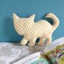 Personalised Cat Shaped Nursery Cushion, thumbnail 3 of 8