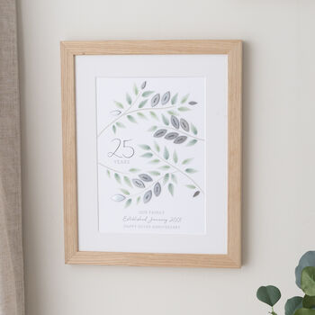 Silver Anniversary 3D Family Tree Print, 2 of 5