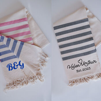 Personalised Cotton Towel Set, Cotton Anniversary Gift, 9 of 12