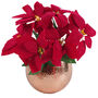 Artificial Christmas Xmas Red Poinsettia Copper Planter, thumbnail 1 of 3